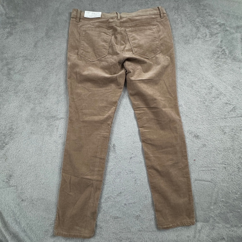 NWT Loft Modern Skinny Micro Corduroy Pants Women 12P Tan Petite‎ Slim Fit - Picture 2 of 11